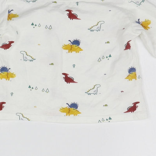 George Boys White Geometric  Basic T-Shirt Size 6-9 Months