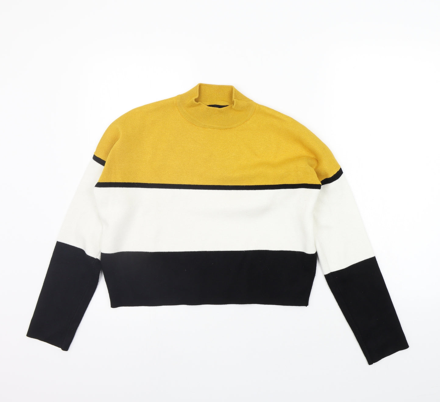 New Look Womens Yellow Striped  Pullover Jumper Size S