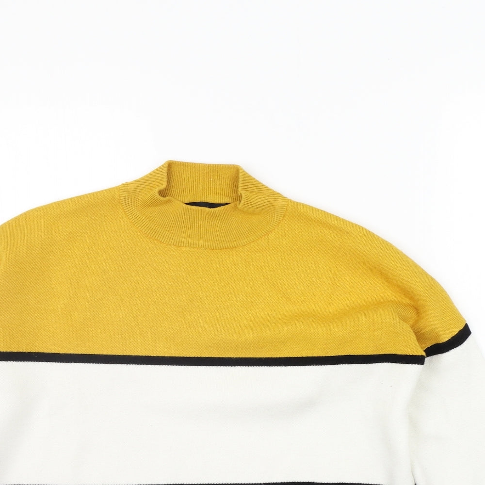 New Look Womens Yellow Striped  Pullover Jumper Size S