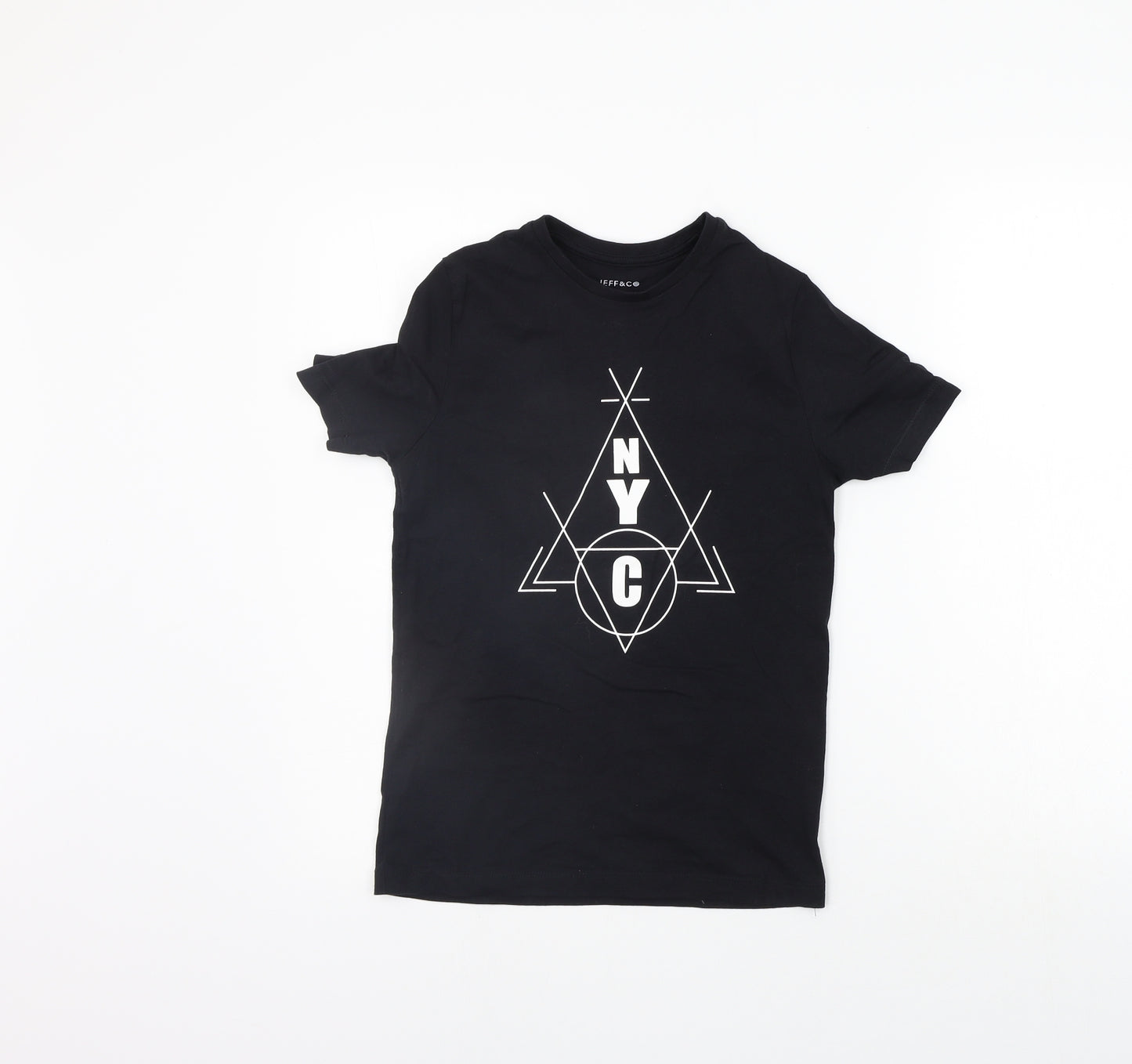 Jeff & Co  Girls Black   Basic T-Shirt Size 8-9 Years  - NYC