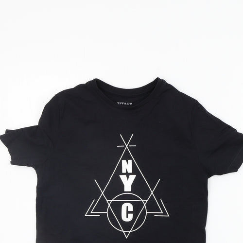 Jeff & Co  Girls Black   Basic T-Shirt Size 8-9 Years  - NYC
