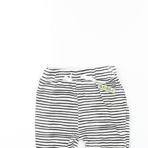 Primark Girls White Striped  Jogger Leggings Size 6-9 Months  - Tiger King