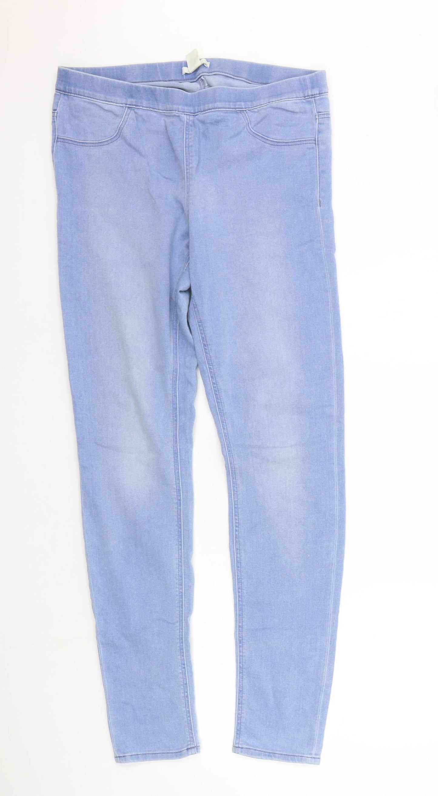 H&M Womens Blue   Jegging Trousers Size 14 L28 in - Elastic Waist Band