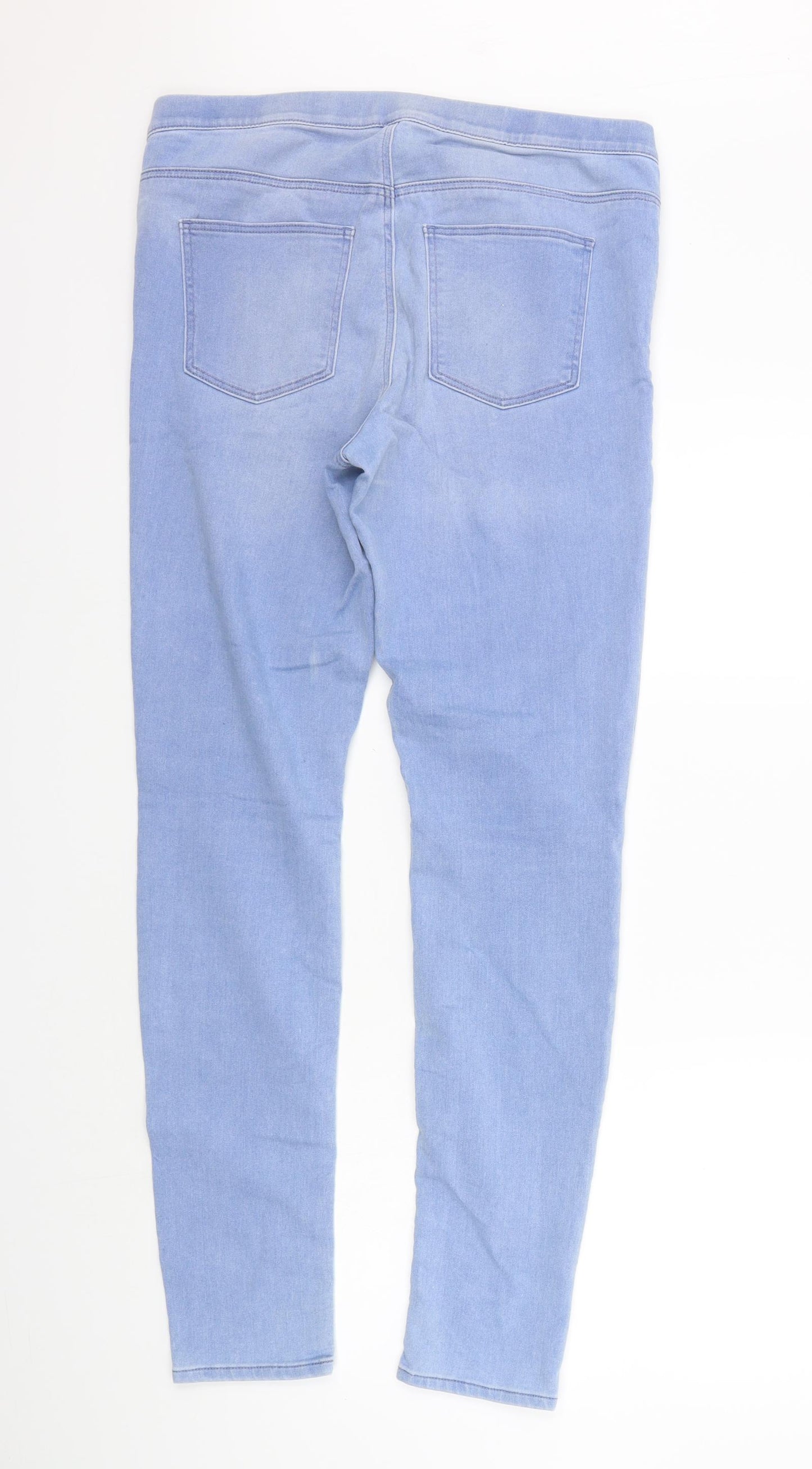 H&M Womens Blue   Jegging Trousers Size 14 L28 in - Elastic Waist Band