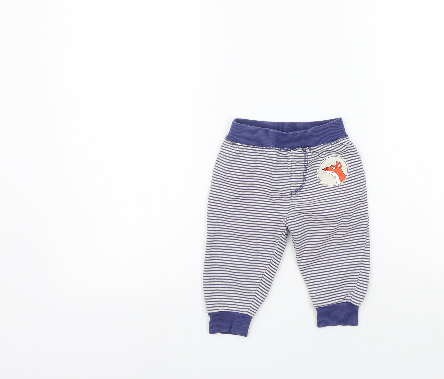 TU Girls Blue Striped  Jogger Leggings Size 6-9 Months