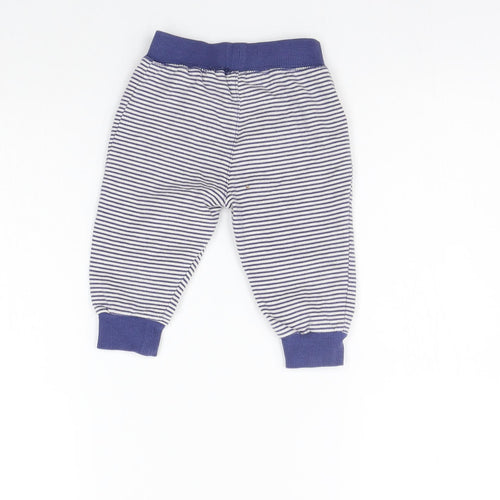 TU Girls Blue Striped  Jogger Leggings Size 6-9 Months