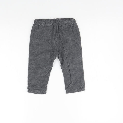 H&M Girls Grey   Chino Trousers Size 9 Months