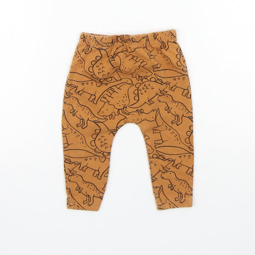 F&F Girls Beige Geometric  Jogger Leggings Size 6-9 Months  - Elastic Waist Band