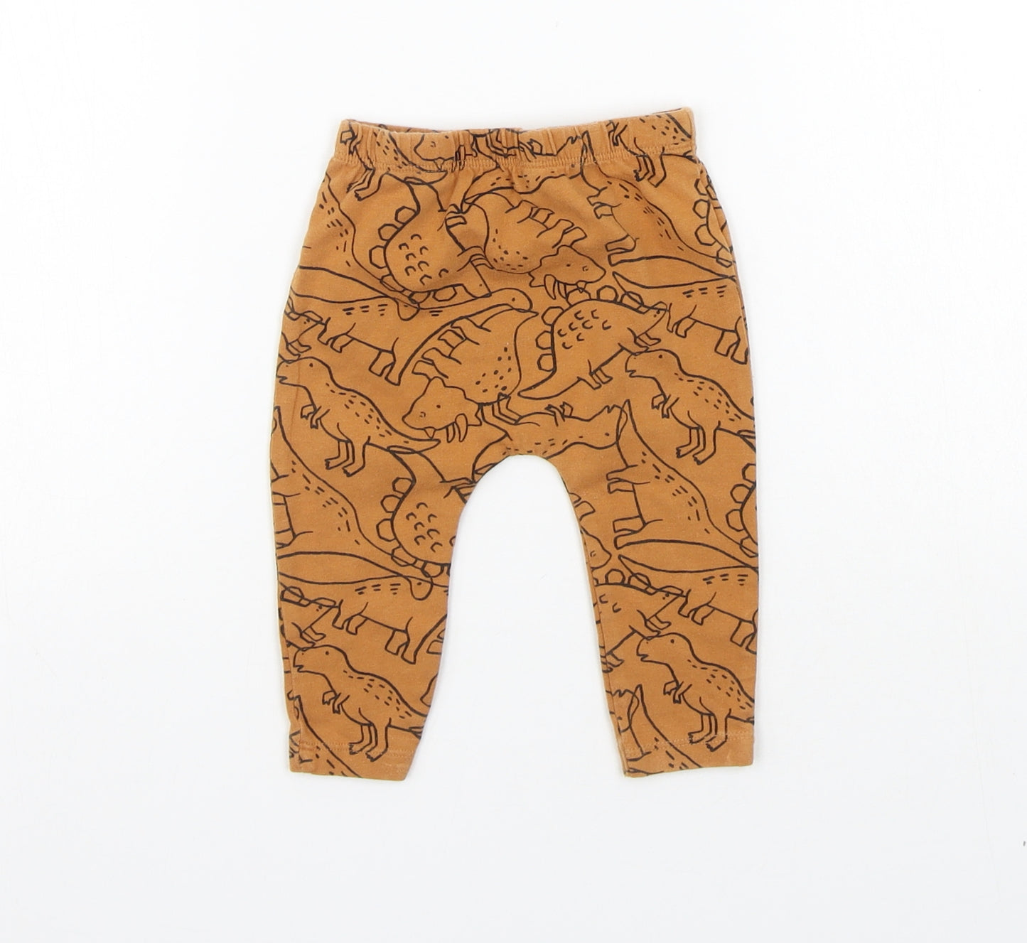 F&F Girls Beige Geometric  Jogger Leggings Size 6-9 Months  - Elastic Waist Band