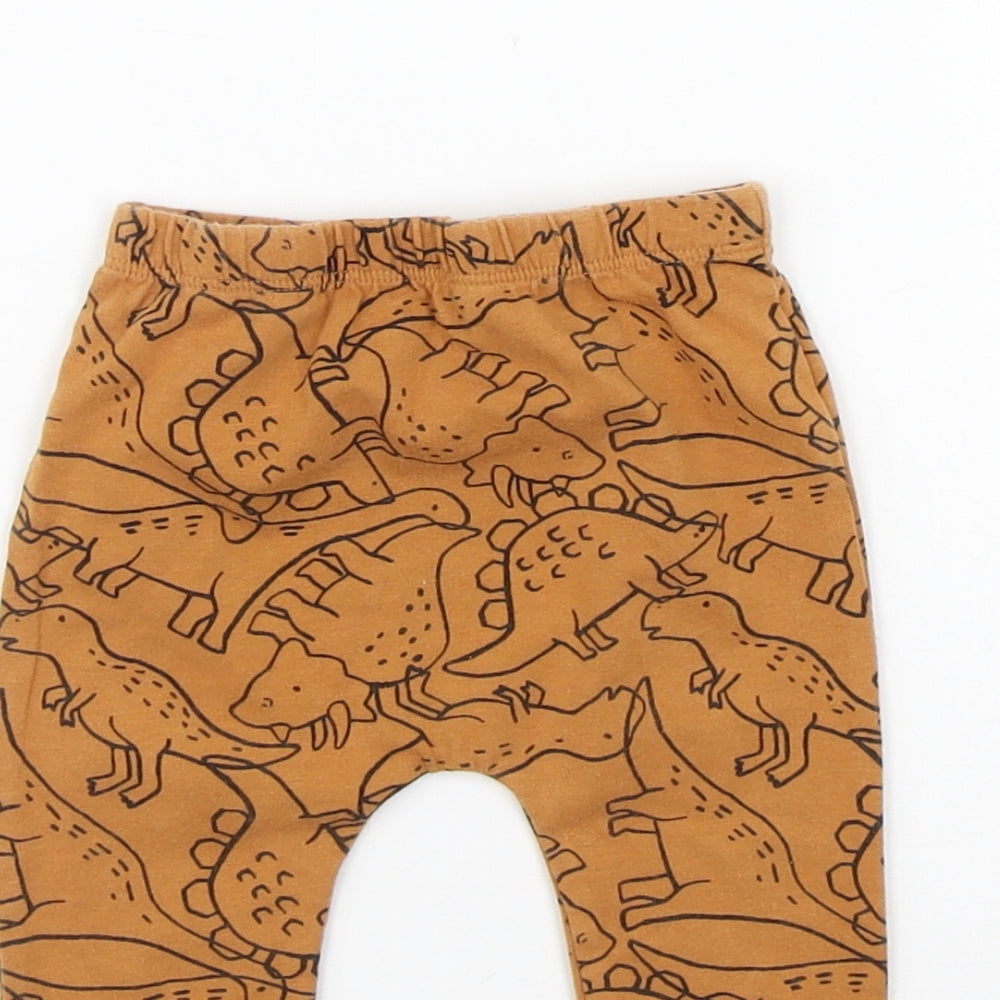 F&F Girls Beige Geometric  Jogger Leggings Size 6-9 Months  - Elastic Waist Band