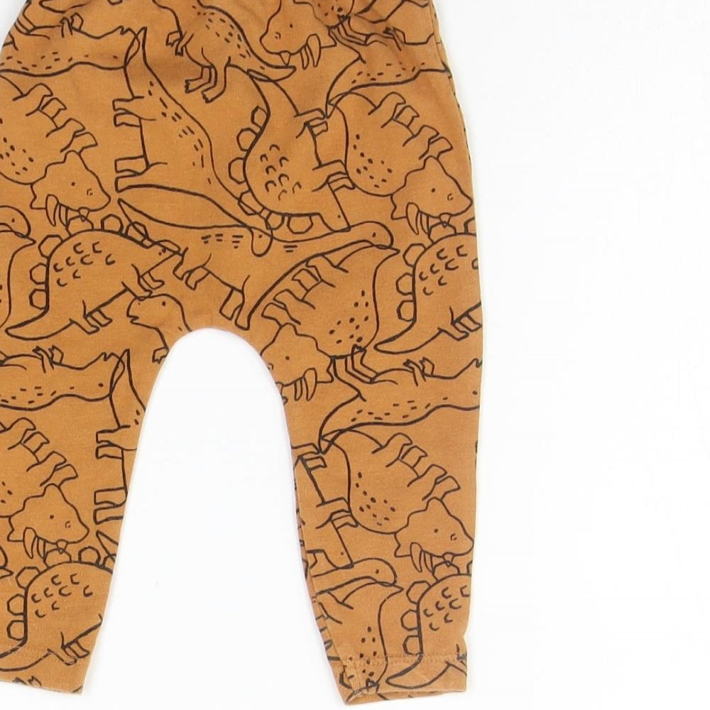 F&F Girls Beige Geometric  Jogger Leggings Size 6-9 Months  - Elastic Waist Band