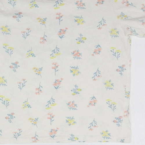 Primark Girls White Floral  Basic T-Shirt Size 11-12 Years
