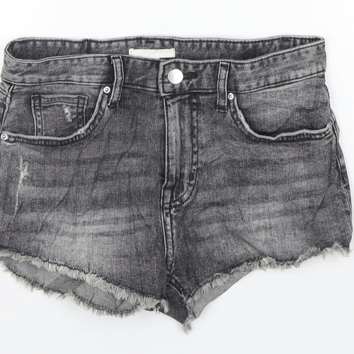 H&M Womens Grey   Cut-Off Shorts Size 6