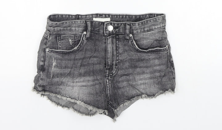 H&M Womens Grey Cut-Off Shorts Size 6