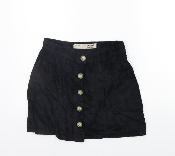 deniem co Womens Black A-Line Skirt Size 10