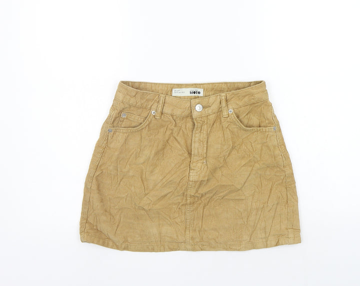 Topshop Womens Beige A-Line Skirt Size 8