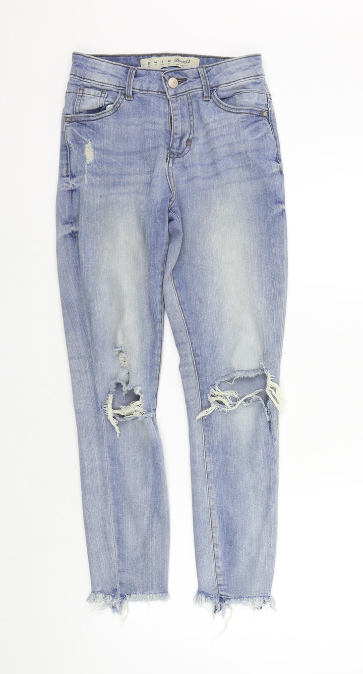 deniem co Womens Blue   Straight Jeans Size 8 L25 in