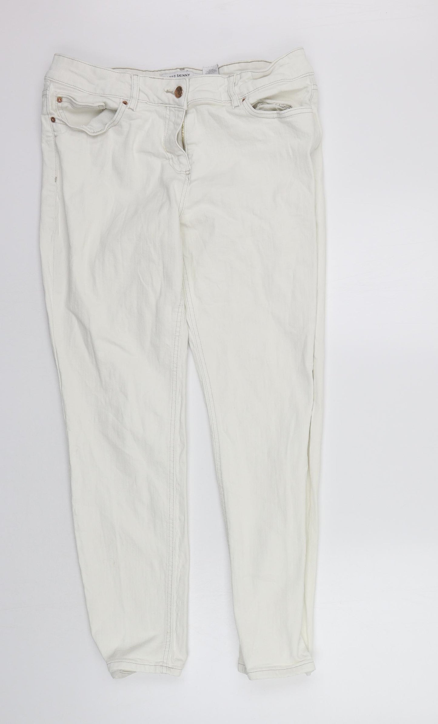 NEXT Womens White   Straight Jeans Size 14 L26 in - washable mark