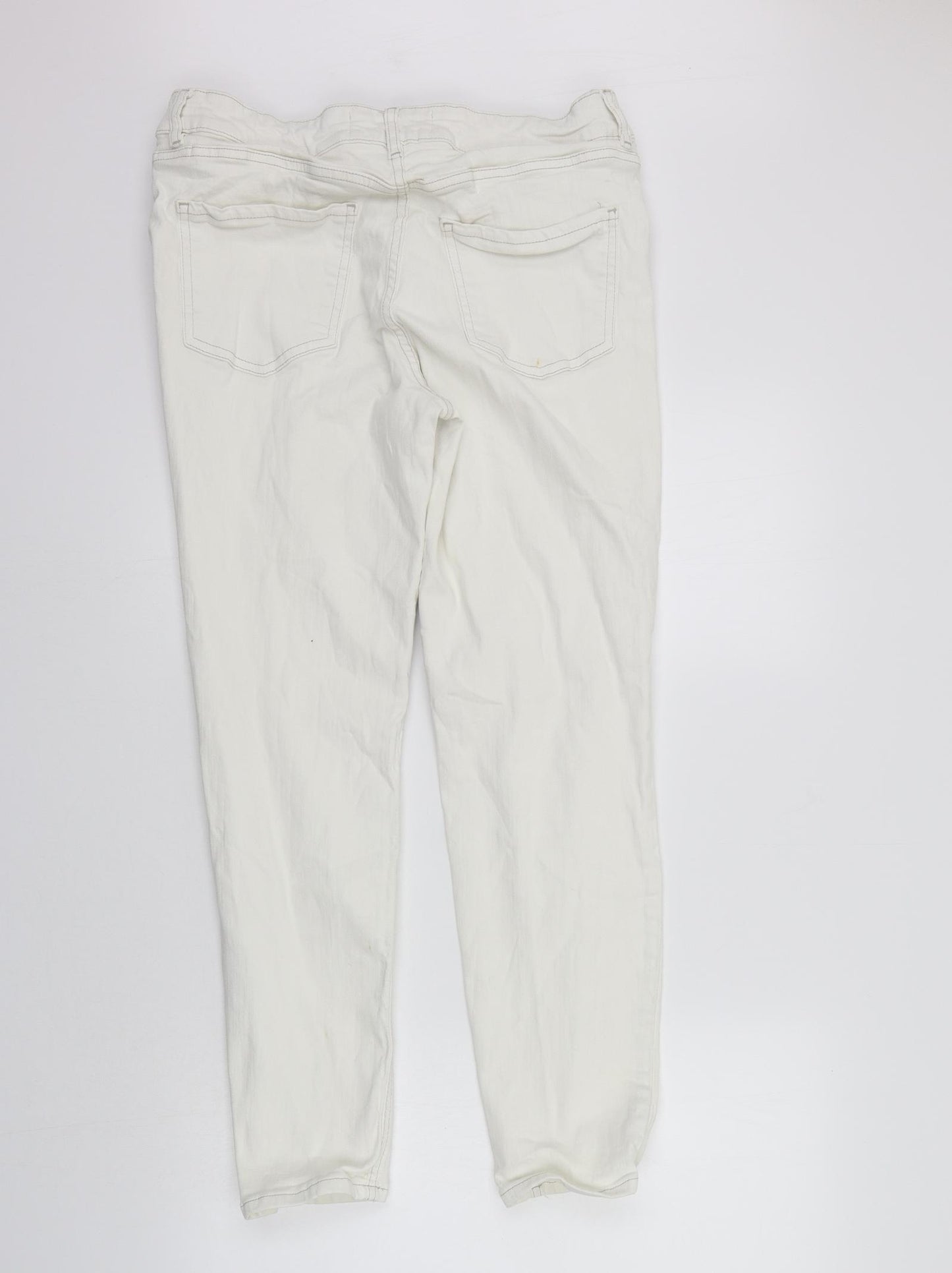 NEXT Womens White   Straight Jeans Size 14 L26 in - washable mark