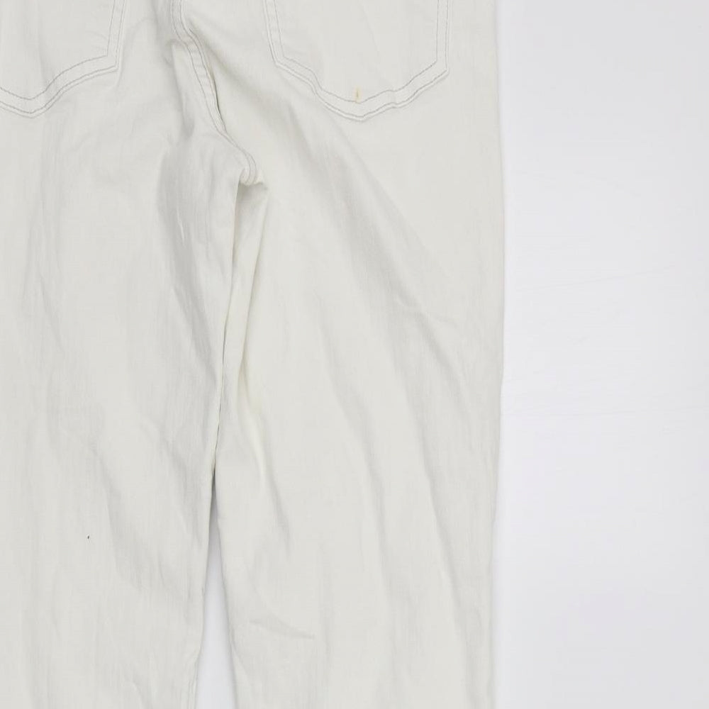 NEXT Womens White   Straight Jeans Size 14 L26 in - washable mark
