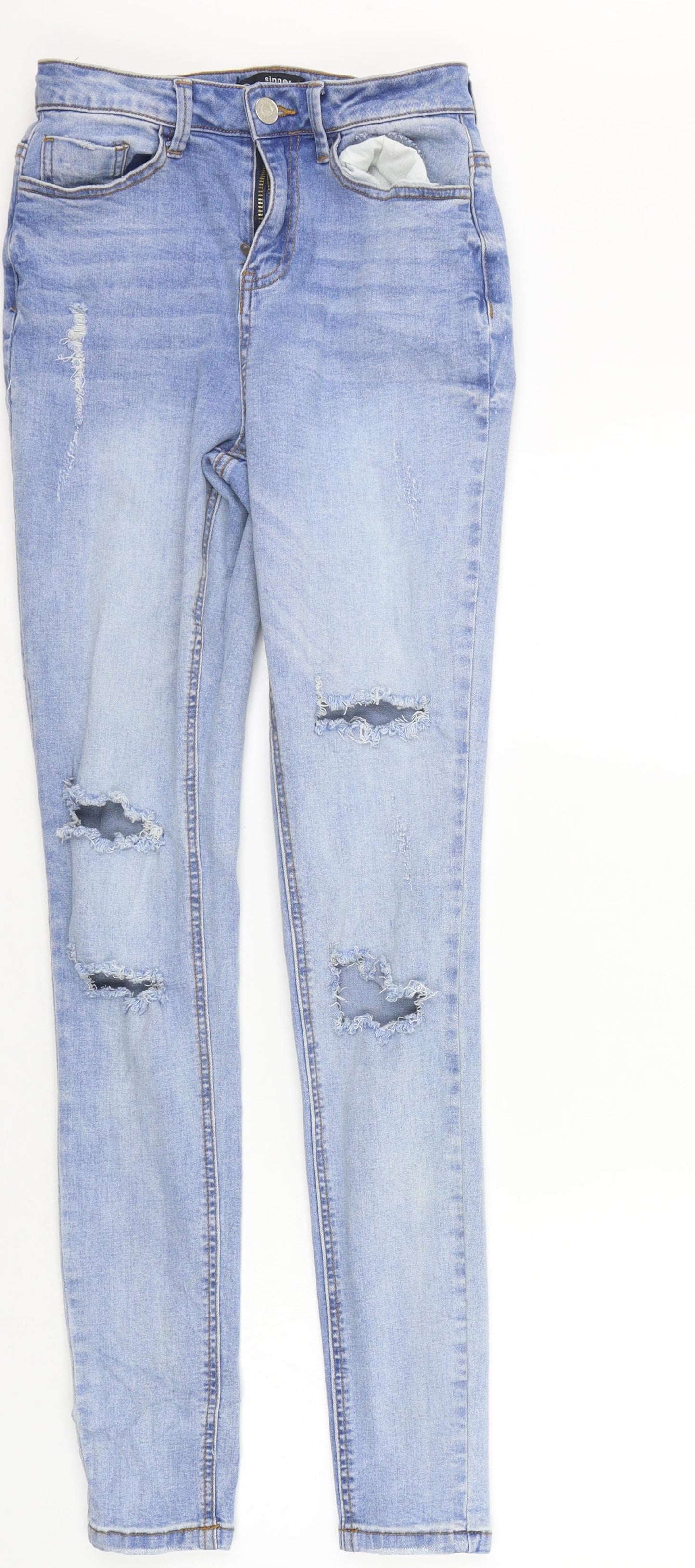 Missguided Womens Blue   Straight Jeans Size 10 L30 in