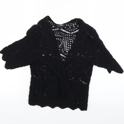 George Womens Black  Knit Wrap Jumper Size 8