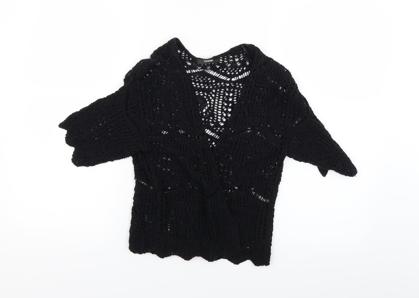 George Womens Black  Knit Wrap Jumper Size 8