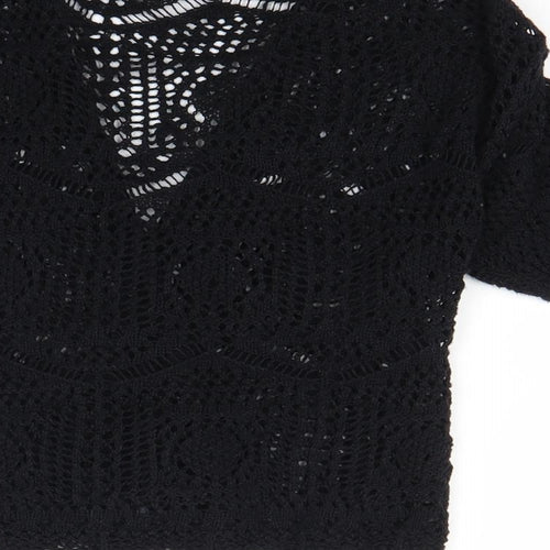 George Womens Black  Knit Wrap Jumper Size 8