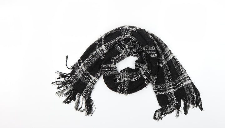 Prewoen Womens Black Check Scarf