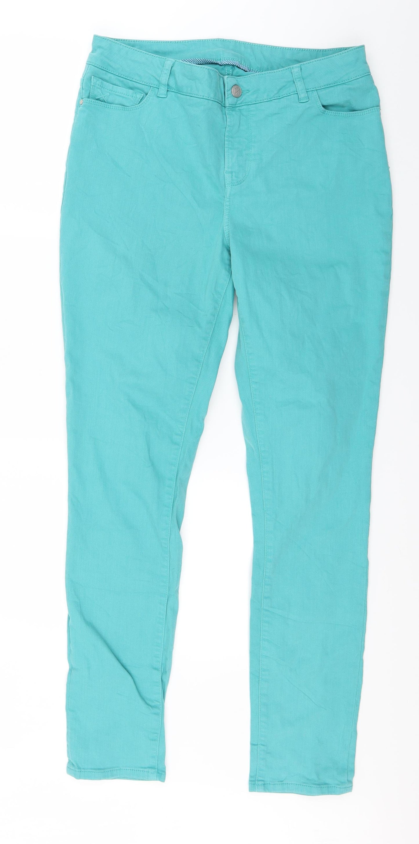 Crew Clothing Womens Green  Denim Skinny Jeans Size 14 L27 in