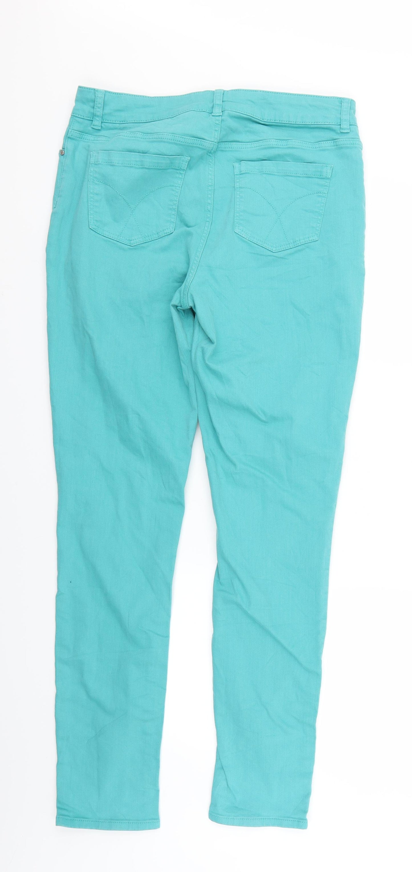 Crew Clothing Womens Green  Denim Skinny Jeans Size 14 L27 in