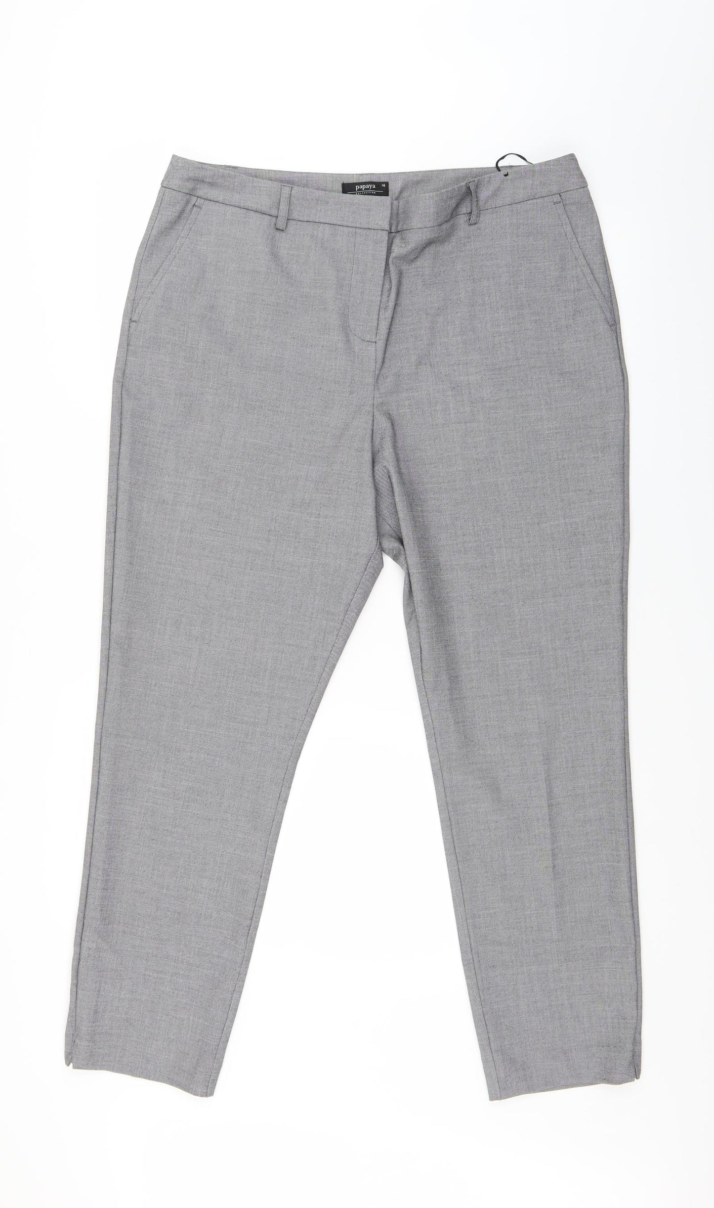 Papaya Womens Grey   Trousers  Size 16 L24 in