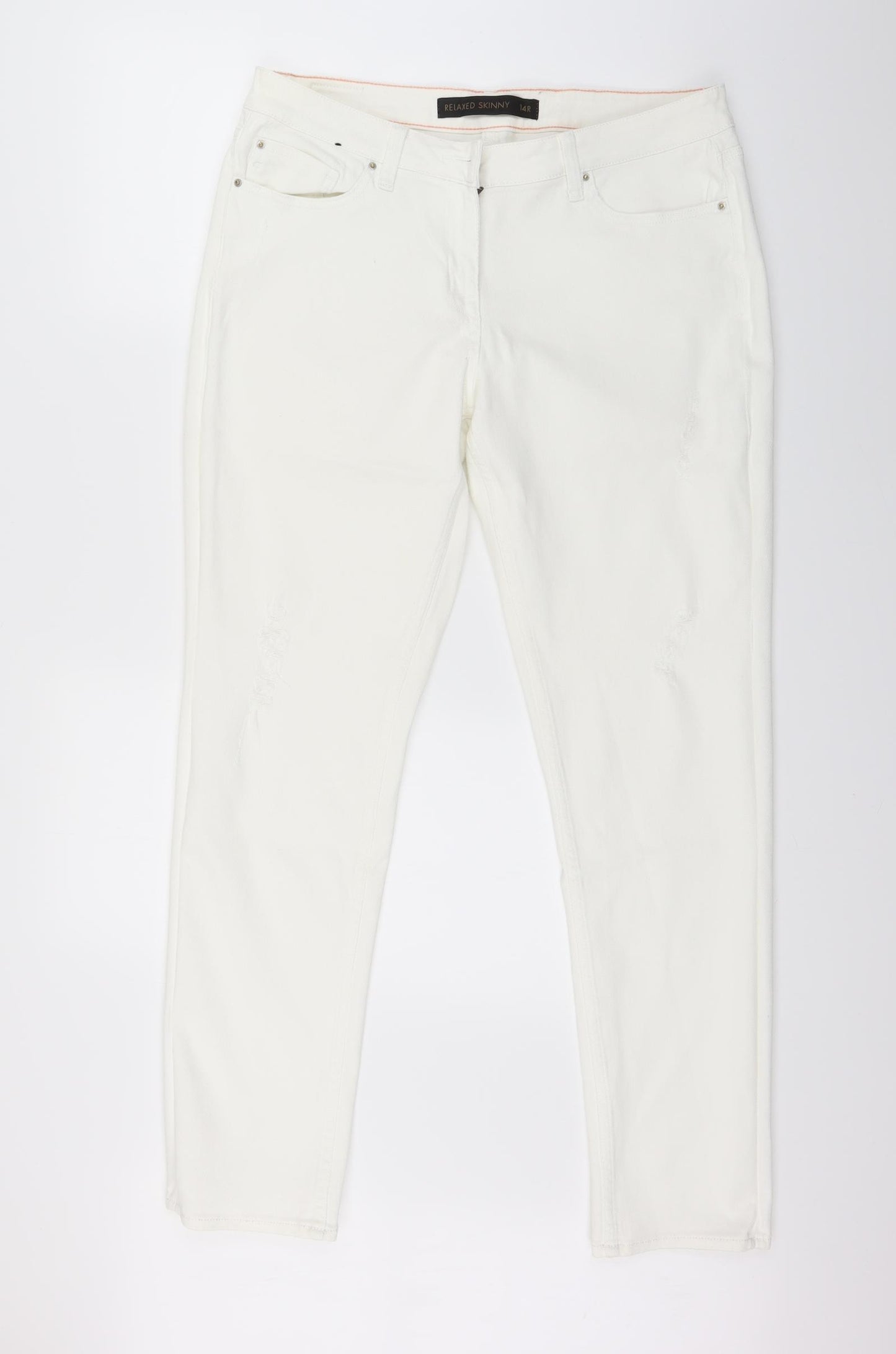 NEXT Womens White  Denim Skinny Jeans Size 14 L28 in