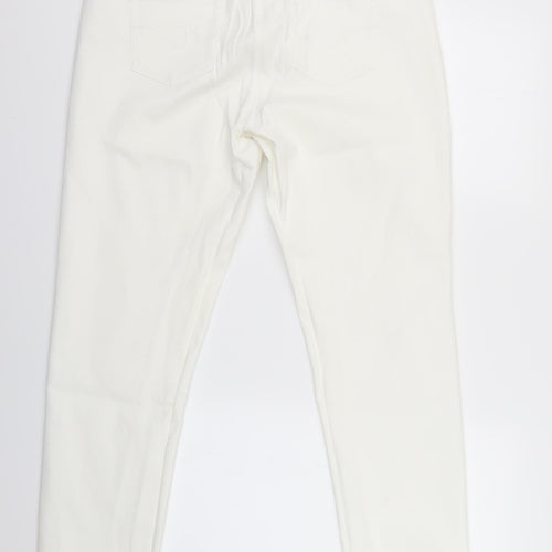 NEXT Womens White  Denim Skinny Jeans Size 14 L28 in