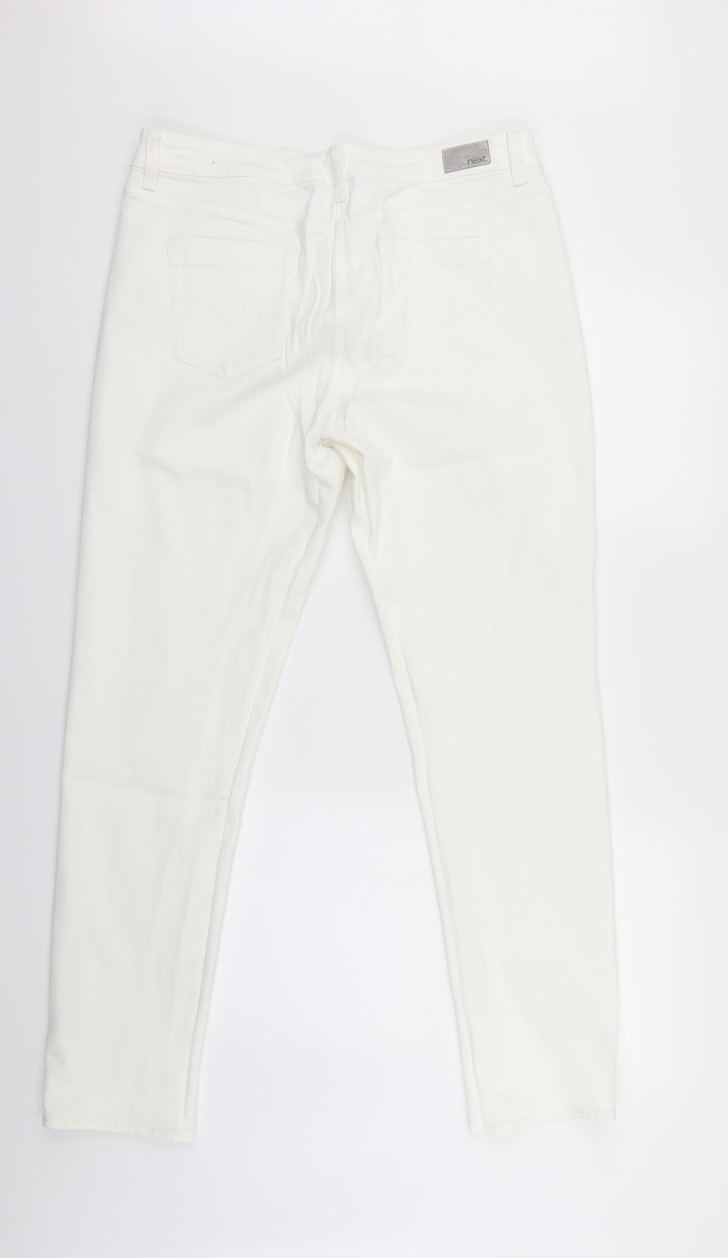 NEXT Womens White  Denim Skinny Jeans Size 14 L28 in