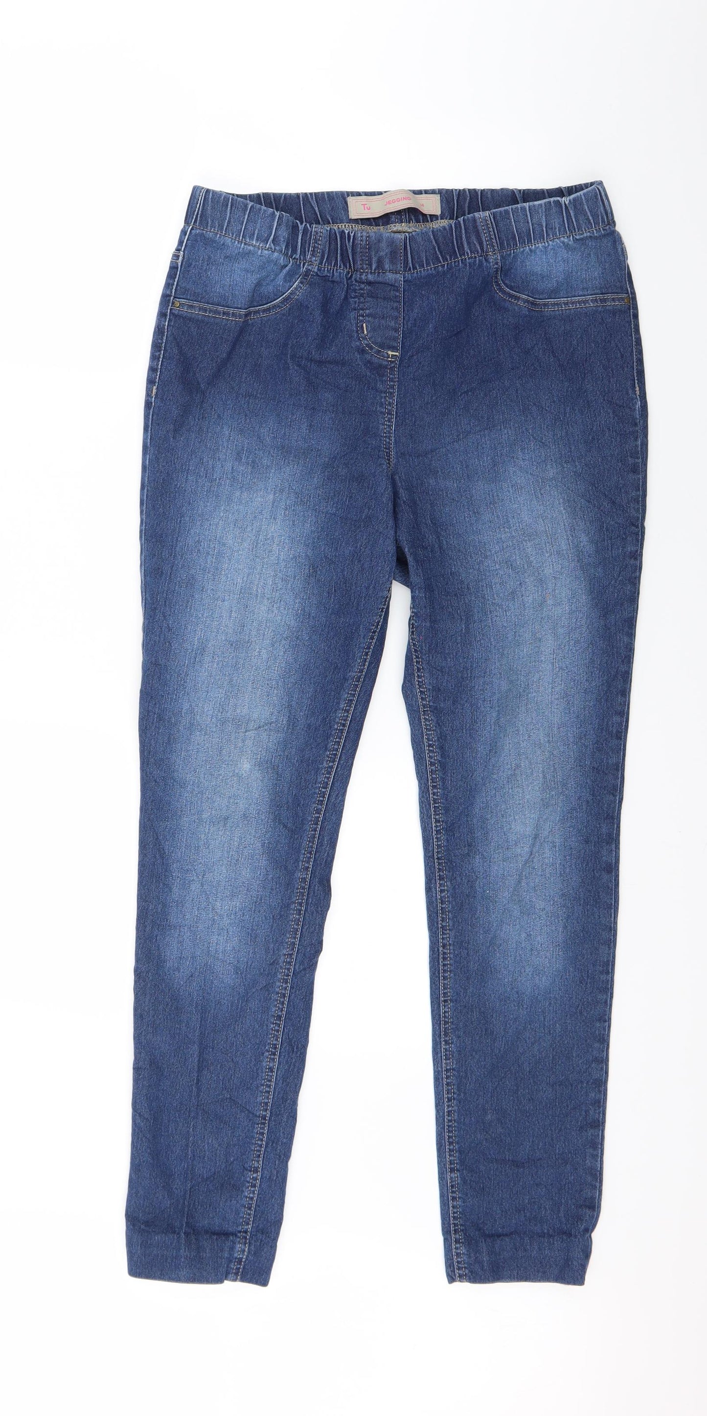 TU Womens Blue  Denim Jegging Jeans Size 14 L26 in