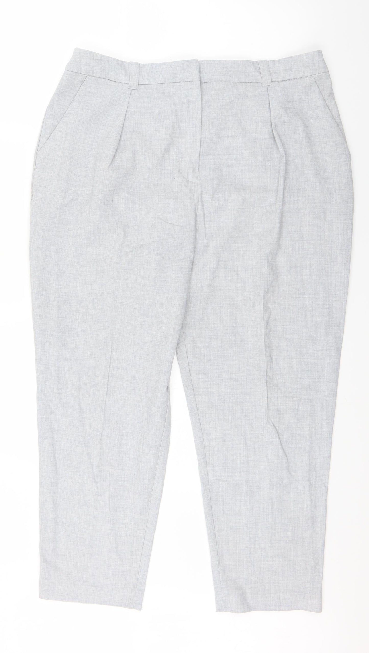 New Look Womens Grey   Capri Trousers Size 14 L23 in