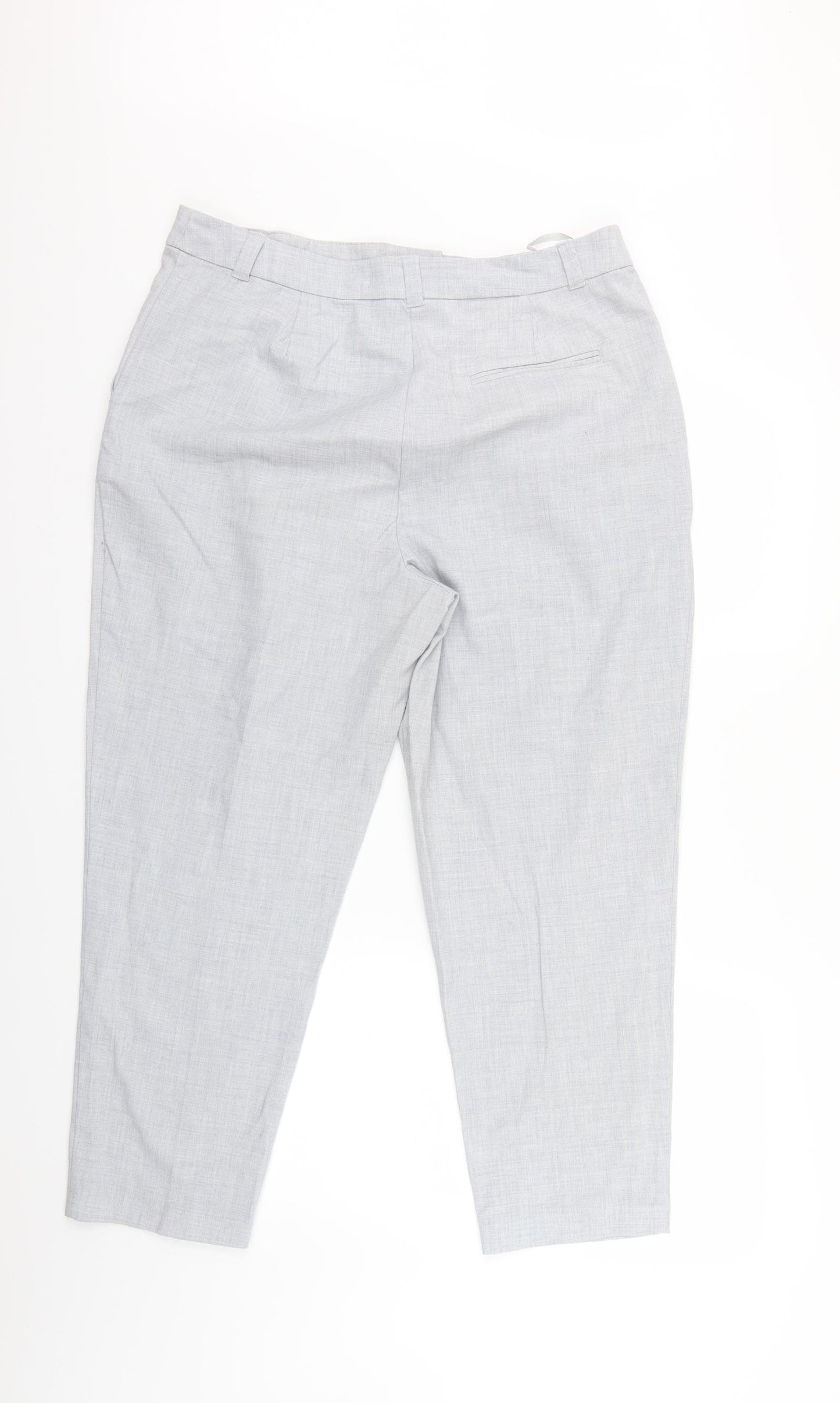 New Look Womens Grey   Capri Trousers Size 14 L23 in
