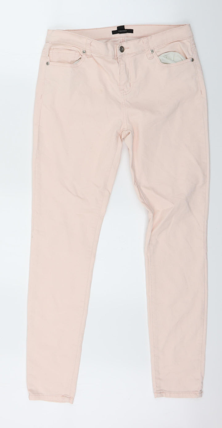 Forever21 Womens Pink  Denim Skinny Jeans Size 10 L28 in