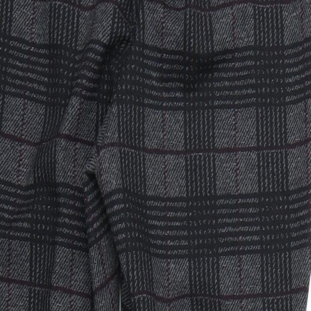 Marks and Spencer Womens Grey Check  Trousers  Size 12 L24 in - short leg