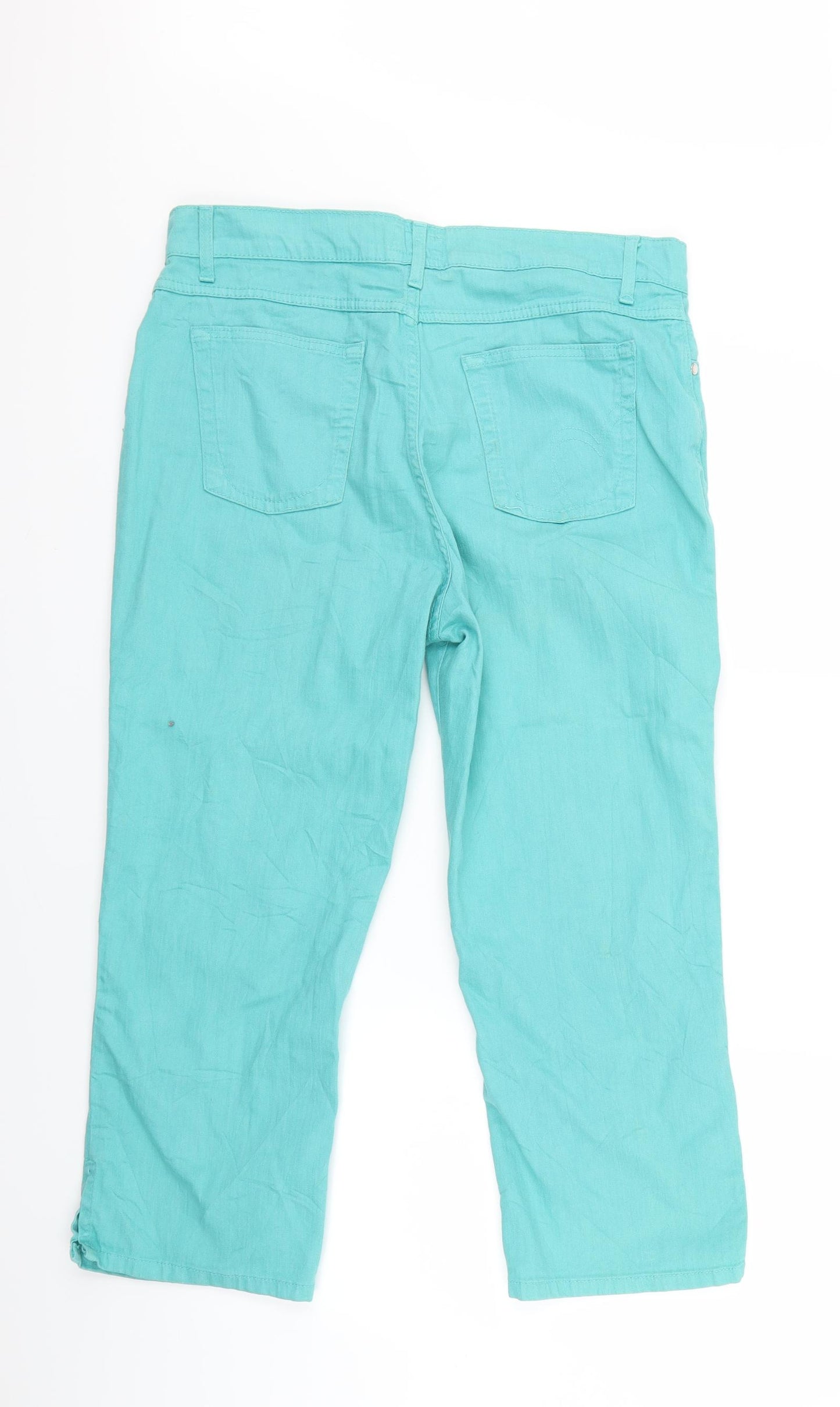 peruna Womens Green  Denim Cropped Jeans Size 16 L21 in