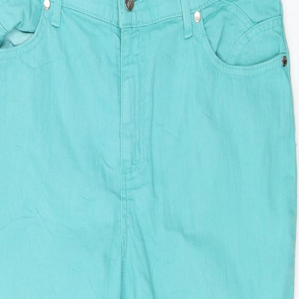 peruna Womens Green  Denim Cropped Jeans Size 16 L21 in