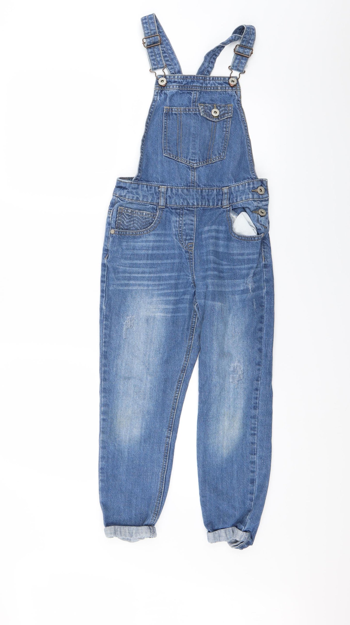 George Girls Blue  Denim Dungaree One-Piece Size 8-9 Years