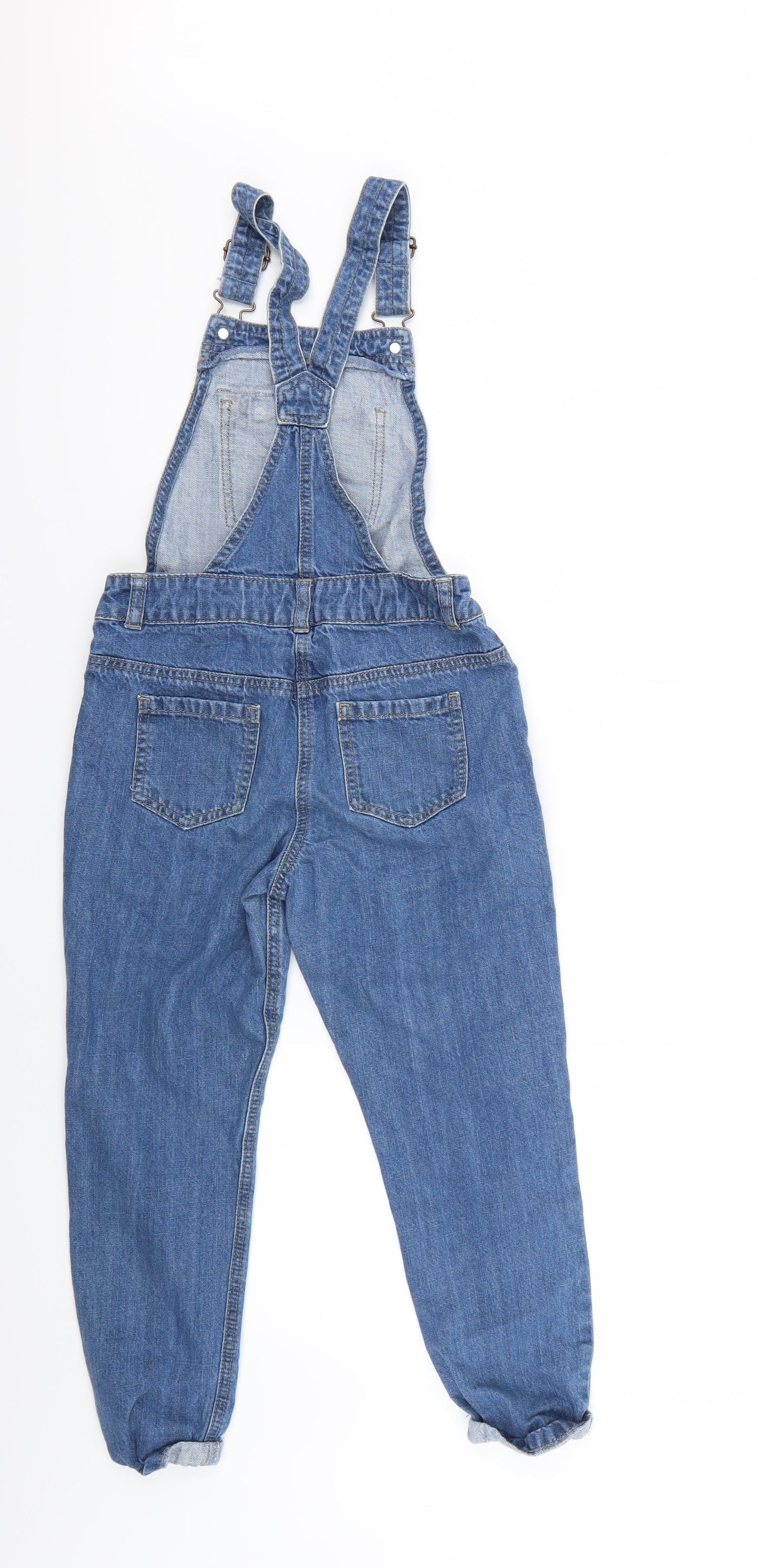 George Girls Blue  Denim Dungaree One-Piece Size 8-9 Years