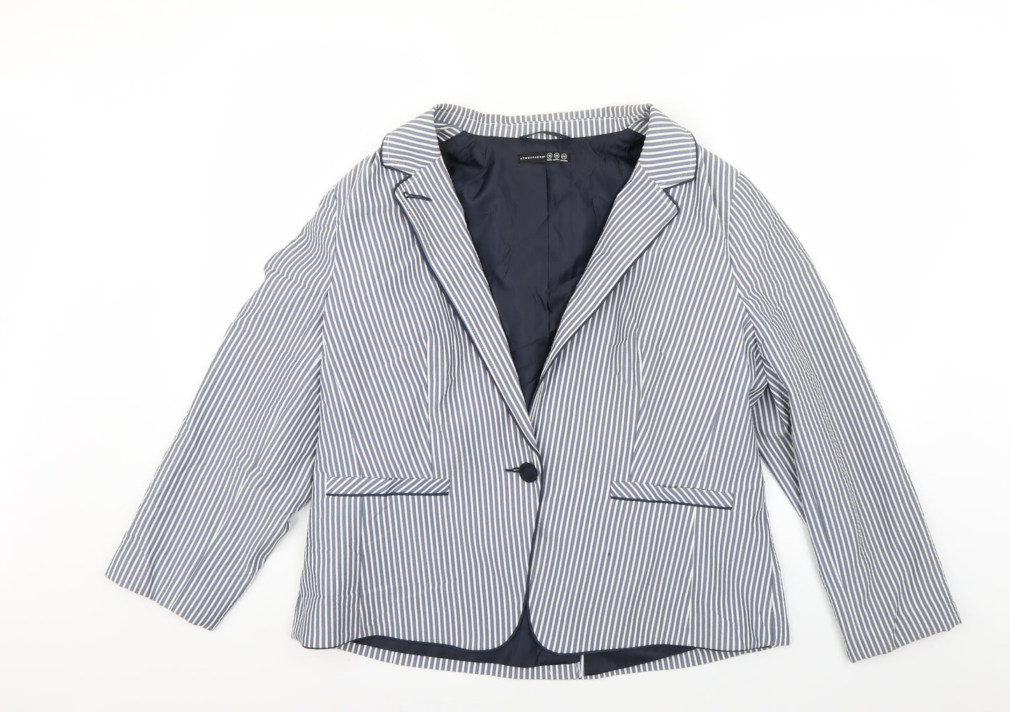 Atmosphere Womens Grey Striped  Jacket Blazer Size 18