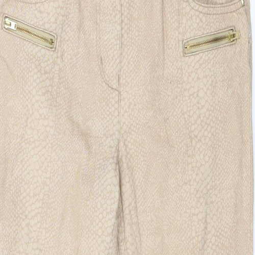BHS Womens Brown Animal Print Denim Skinny Jeans Size 10 L27 in