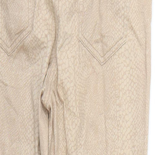 BHS Womens Brown Animal Print Denim Skinny Jeans Size 10 L27 in
