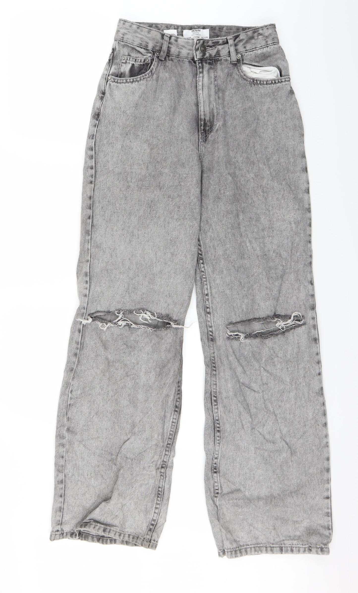 Bershka Womens Grey  Denim Bootcut Jeans Size 8 L28 in