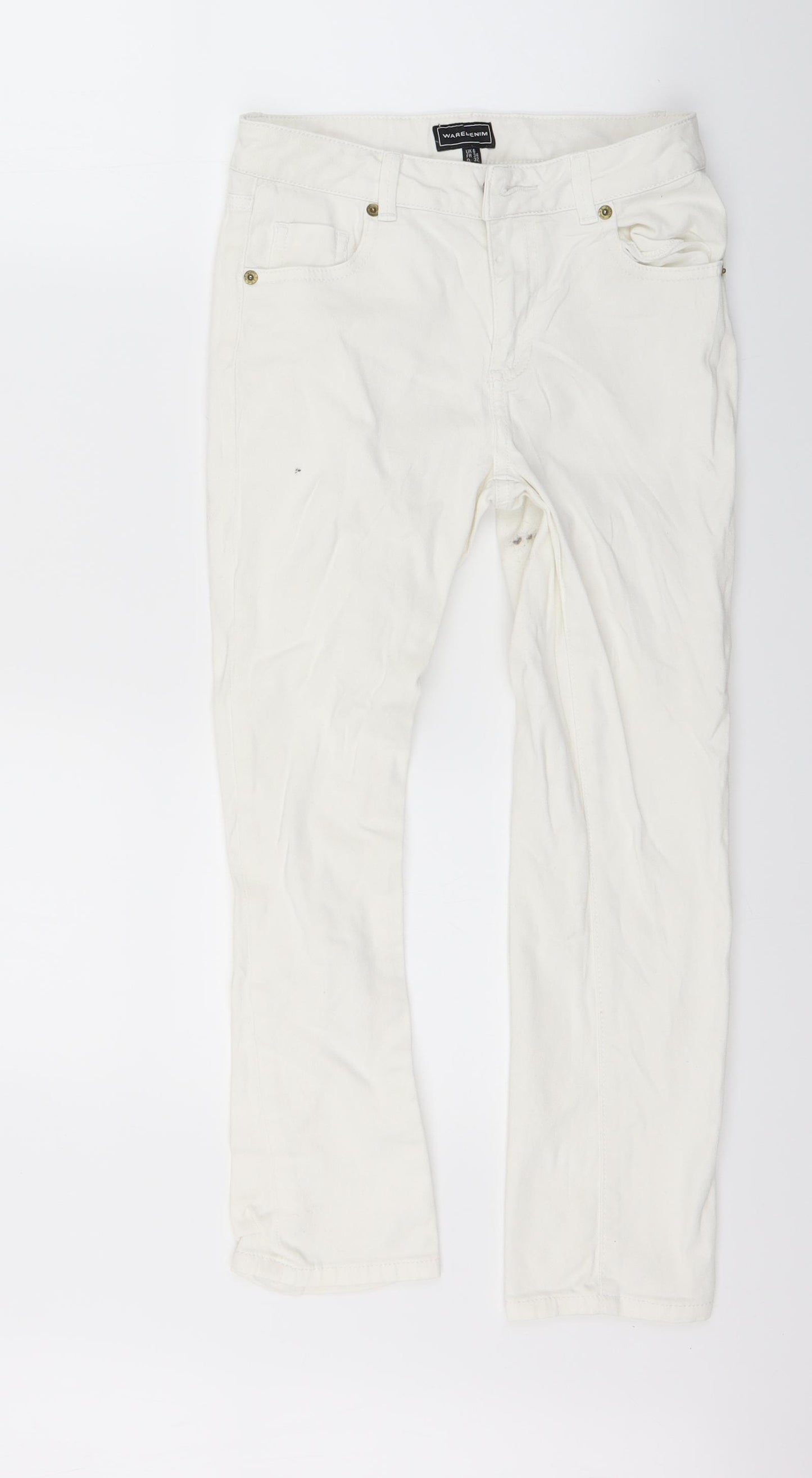 Waredenim Womens White  Denim Skinny Jeans Size 6 L23 in