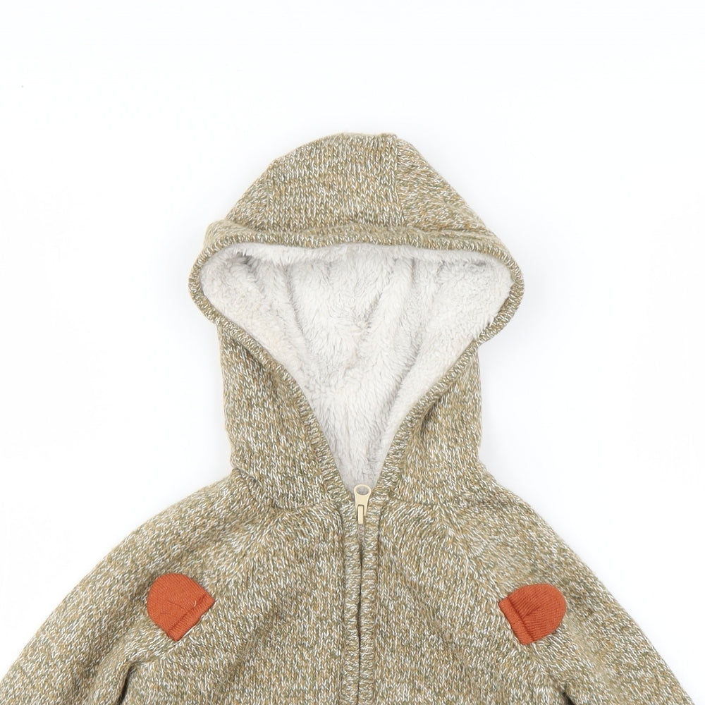 Nutmeg Boys Brown   Full Zip Hoodie Size 3-4 Years  - Bear print
